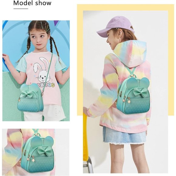 Bowknot Polka Dot Mini Backpack And Convertible Shoulder Bag Purse for Women - Picture 7 of 7